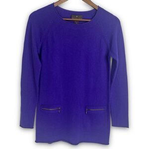 Fenn Wright‎ Manson Purple 2 Ply Cashmere Crew Neck Pullover Sweater Size XS